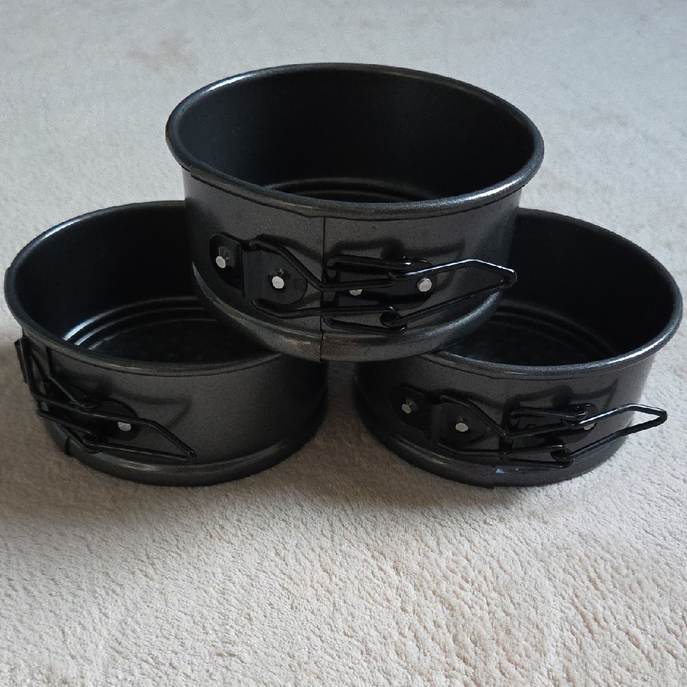 Set of Three Black Nonstick Springform Pans